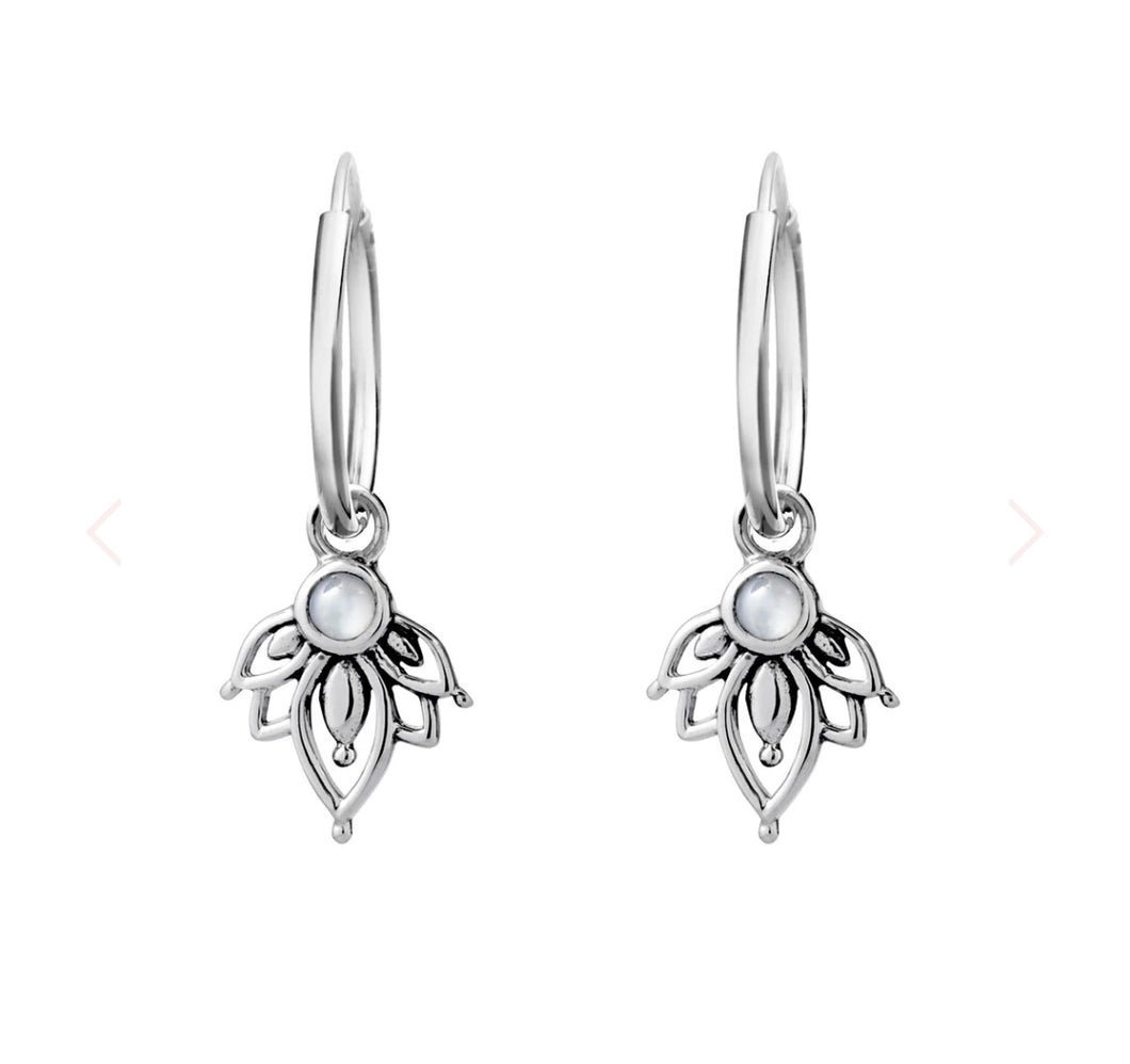 Lotus Shell Sleepers Sterling Silver