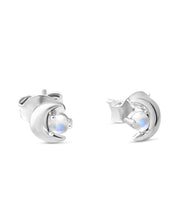 Load image into Gallery viewer, Waning Moon Moonstone Studs
