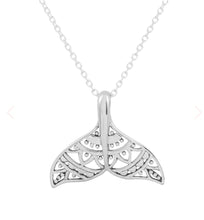 Load image into Gallery viewer, Dolphin Tail Necklace Sterling Silver
