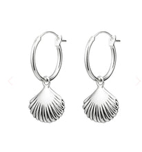 Load image into Gallery viewer, Seashell Hoops Sterling Silver
