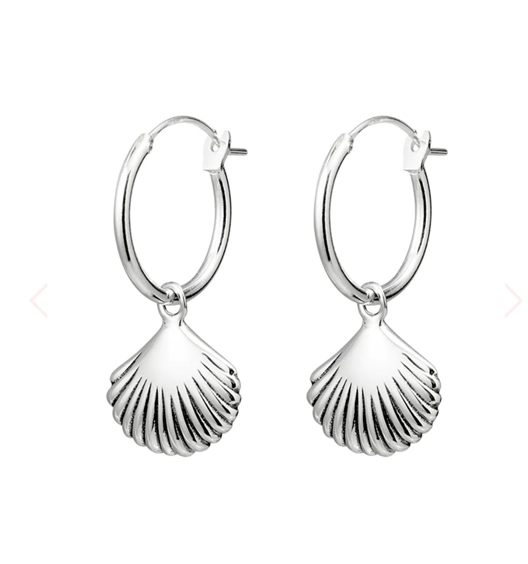 Seashell Hoops Sterling Silver