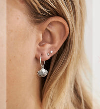 Load image into Gallery viewer, Seashell Hoops Sterling Silver
