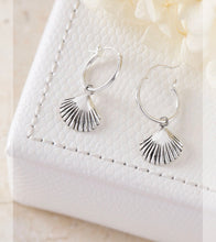 Load image into Gallery viewer, Seashell Hoops Sterling Silver
