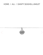Load image into Gallery viewer, Seashell Anklet Sterling Silver (Dainty)
