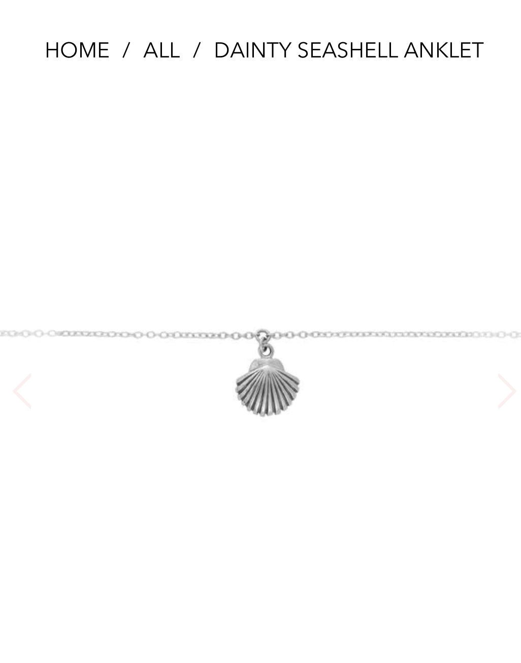 Seashell Anklet Sterling Silver (Dainty)