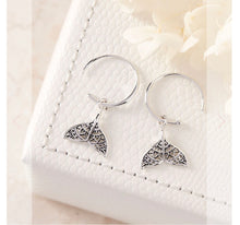 Load image into Gallery viewer, Dolphin Tail Hoop Earrings Sterling Silver
