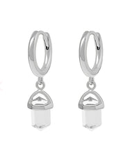 Load image into Gallery viewer, Empress Crystal Huggies Sterling Silver
