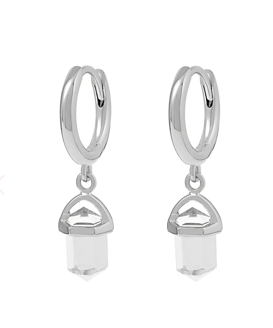 Empress Crystal Huggies Sterling Silver