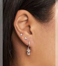 Load image into Gallery viewer, Empress Crystal Huggies Sterling Silver
