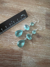 Load image into Gallery viewer, Green Amethyst Earrings Sterling Silver
