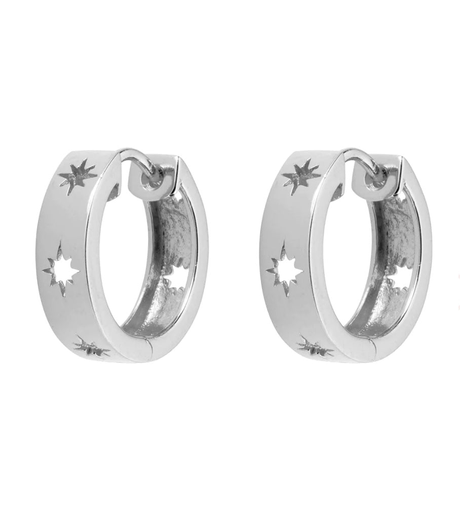 Sterling Silver Stardust Huggies