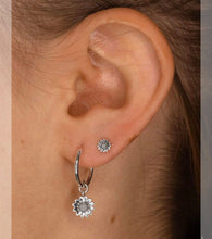 Load image into Gallery viewer, Delicate Sunflower Sleepers Sterling Silver
