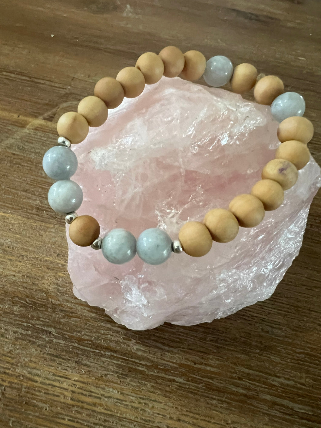 Sandalwood + Larimar Crystal Bracelet