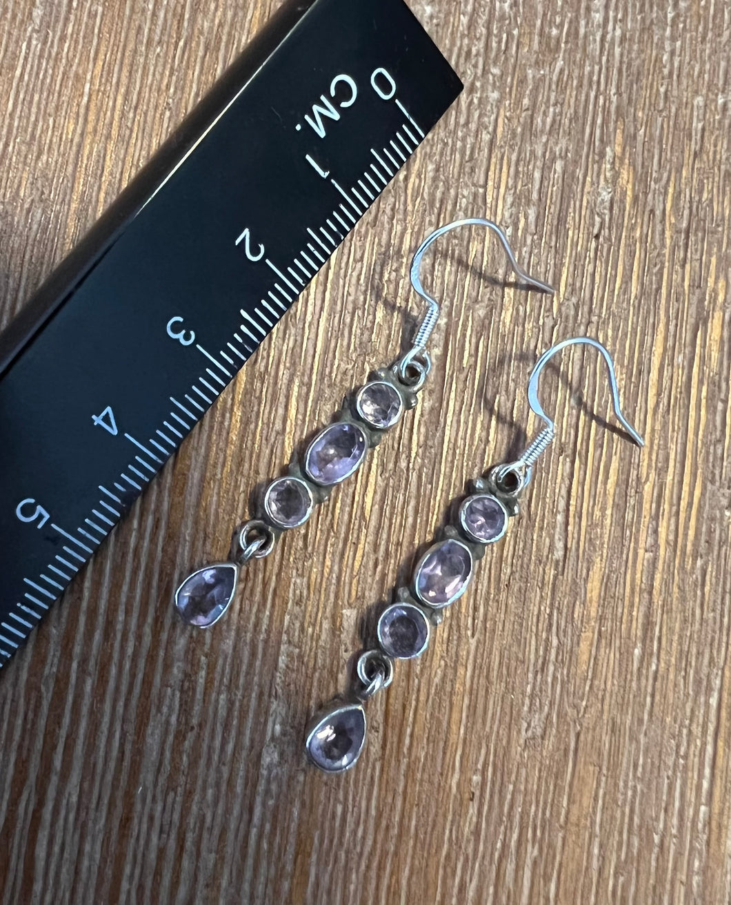 Sterling Silver Amethyst Drop Earrings